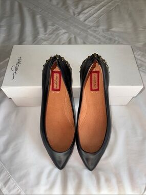 Halogen Pointed Toe Stud-Trim Flats